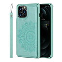 Pelanty for iPhone 12/ iPhone12 Pro ケース手帳型 iPhone12 ケース iPhone 12 Pro ケース 縄掛け スプラット同梱 背面カバー 花柄横開模様 PUレザー ICカード収納 軽量 スタンド機能 ボタン磁気 アイフォン12/ 12Pro スマホケース ストラップ 携帯カバー 耐衝撃 滑り防