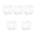 ChasCoCo PVC ギフトボックス 50*50*50mm 5個セット プラスチックケース 折り畳み ボックス プレゼント 包装 プレゼントラッピング クリア 小物入れ 防水 組み立て簡単