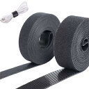 【送料無料】Neyiem ケーブルバンド マジック 結束バンド 黒 幅25mm×長さ10M 幅広 ケーブルバンド まとめる ストラップ 結束バンド ケーブルバン...