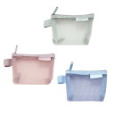 TVETE メッシュ 化粧ポーチ コスメポーチ メイクポーチ 【3個入り】ナイロン 化粧品収納バッグ 半透明デザイン 小物収納 ジッパースイッチ コンパクトでポータブル 旅行 ビジネス 通勤などに最適