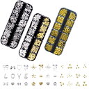 TVETE ネイルパーツ スタッズ 金属パーツ ネイルスタッズ ネイルパーツ シルバー ゴールド【3本セット】3Dネイルアクセサリー ネイルアート装飾アクセサリ...