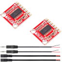 Youmile2個OEP30WモノラルデジタルパワーアンプモジュールDC8-24V 36dB eplace TDA8932、シングルヘッド3.5mmオーディオケーブル付きシングルヘッドDCメスケーブル