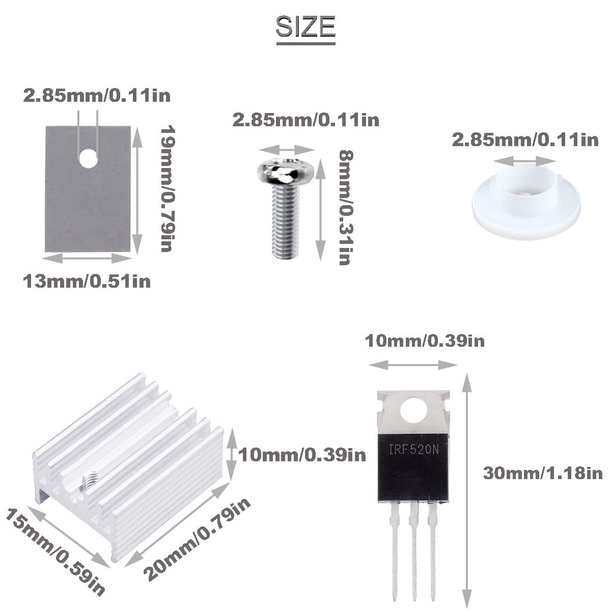 ������̵����Youmile 20��IRF520N Mosfet�ȥ�󥸥���N�����ͥ�ѥMOSFET TO-220AB 9.7A 100V 3Pin�ų����̥ȥ�󥸥����ҡ��ȥ��󥯥�����塼��å��㡼���ॷ�ꥳ��ɥ饤�С��դ�