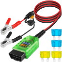 Xiatiaosann OBD2 車用バッテリー交換セーバー メモリー車両、OBD 車用メモリーセーバー保護コネクタ 12V デジタル表示 OBDII バッテリー漏れ探知キット 5A ヒューズ、10A ヒューズ