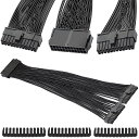 Xiatiaosann 24ピン PSU 電源 ATX マザーボード スプリッター ケーブル 24ピン (20+4) デュアル メインボード延長ワイヤ用 1 フィート 18AWG PSU メス - オス Y アダプター ケーブル