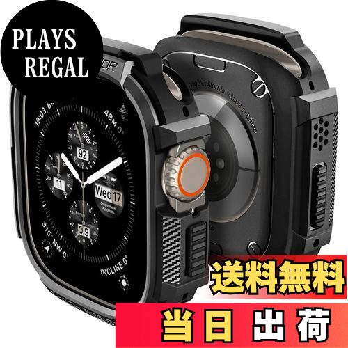 【送料無料】Spigen Apple Watch Ultra2/Ultra ケース 49mm 対応 落下 衝撃 吸収 タフネスデザイン すり傷 防止 耐衝撃 保護カバー ラギッド・アーマー ACS05456 (マット・ブラック)