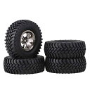 【送料無料】Mxfans 4ピース アルミニウム合金 7スポーク ホイール リム & ブラック シミュレーション ラバー タイヤ RC 1:10 ロック クローラー カー用 (グレー)