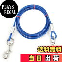 【送料無料】fogman ロングリード ワイヤー 係留 犬 ロープ ランナーケーブル ワイヤー太さ5mm (3m, ブルー)