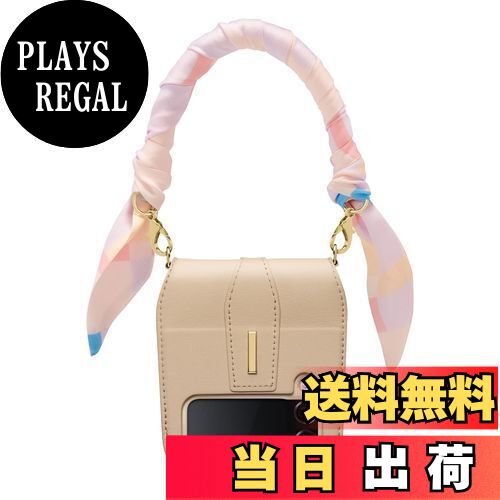 【送料無料】Spigen Galaxy Z Flip4 ケース Dリンク付き [ストラップ付き] 長さ調節可能 レザーケース リニア ACS05315 (ソフト・アイボリー)