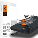 【送料無料】Spigen Glas tR EZ Fit Optik Pro iPhone 15/15 Plus/14/14 Plus 用 カメラフィルム 保護 iPhone 15/15 Plus 対応 カメラ レンズ クリア ブラック 2枚入