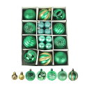 クリスマス ツリー オーナメント 直径3cm/6cm 7種類 豪華 26個 飾りセット クリスマスボール 飾り付け 可愛い おしゃれ キラキラ オーナメントボール デコレーション 部屋 店舗 パーティー 装飾 新年 家庭飾り用 北欧風 (グリーン+ブルー)