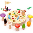 CORPER TOYS 木製パズル はめ込むパズル マグネットおもちゃ マグネット遊び 釣りおもちゃ 虫 キノコ 遊び 男の子 女の子 かわいい 室内おもちゃ カラフル パズル クリスマス プレゼント
