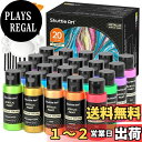【送料無料】Shuttle Art アクリル絵の具 メタリック 20色セット アクリル顔料 速乾 防水 耐久 60ml ブラシ10本 パレット付き 布/ガラス/...