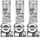 【送料無料】9mm 12mm 18mm 互換 テプラ 透明 テープカートリッジ キングジム テプラPROテープ ST9K ST12K ST18K 各1個 3点のテープセット 黒文字 テープライター SR170 SR-R680 SR750 SR250など用 長さ8メートル