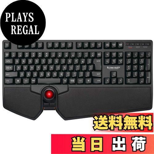 【送料無料】エレコム USB トラックボール付キーボード ワイヤレス (レシーバー付属) プレミアムメンブ..