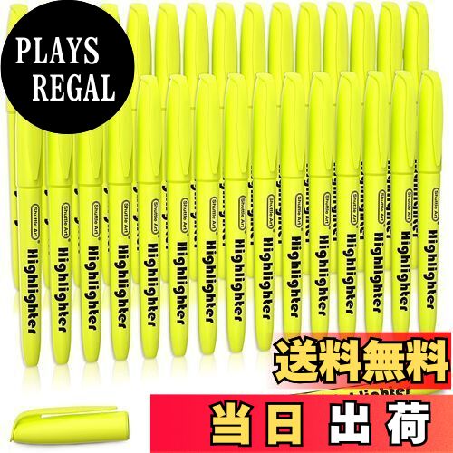 【送料無料】Shuttle Art 蛍光ペン 黄色 30本セット 水性マーカーペン イエロー チゼルチップ 速乾 裏..