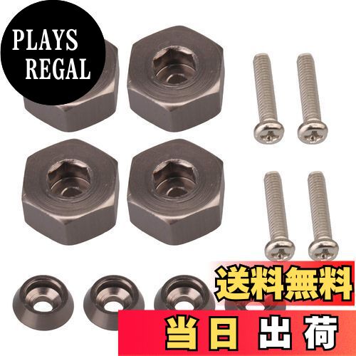 【送料無料】Mxfans 4件入 ホイール六角 ハブアダプター ネジワッシャー＆スクリュー付き RC1:16 WPL C14 C24 B14 B24 B16 B36モデルカー用 5mmターン12mm WPL1634T チタンカラー