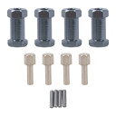 【送料無料】Mxfans 4個入れ 12x25mm アルミ合金 T10130 ホイール六角ハブ拡張アダプタ RC1:10ロッククローラーカーのため (チタンカラー)