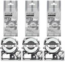 【送料無料】テプラ 互換 透明黒文字 サイズ 3個 12mm 9mm 6mm ET12K ET9K ET6K テープカートリッジ キングジム テプラpro対応 ...