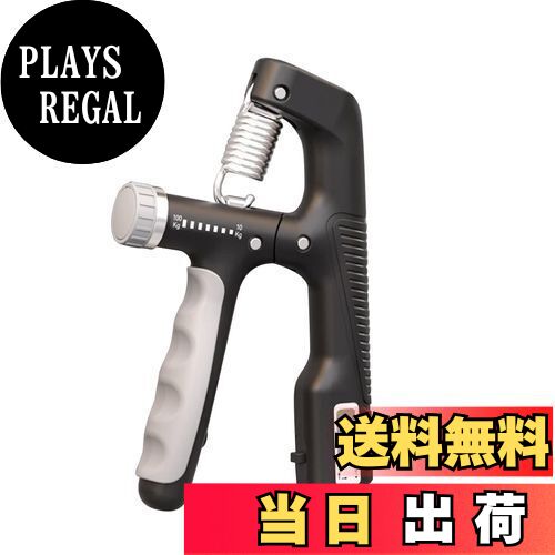 【送料無料】GreenGee 握力増強器 エクササイズ 握力グリッパー カウンター付き 10-100kg 負荷調整可能 ハンドグリッパー ストレス解消 リハビリ器具 テニス 野球 握力強化訓練 握りやすい 滑りづらい 男女兼用 ポリプロピレン (ブラック)