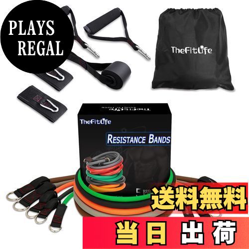 【送料無料】TheFitLife トレーニングチューブ チューブ トレーニング 筋トレチューブ (緑/黒/橙/灰/茶)