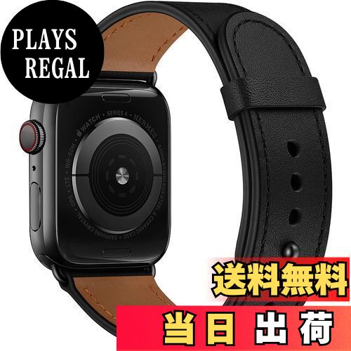 【送料無料】本革バンド 対応Apple Watch Ultra/8/SE2/7/SE/6/5/4/3/2/1 レザーバンド Apple Watch 交換バンド 高級 お洒落 ビジネス 軽量 男女通用 調節簡単 iWatch ップルウォッチ Ultra 交換ベルト(ブラック|38mm 40mm 41mm)