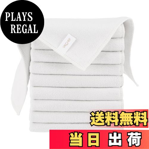 【送料無料】VKCHEF ふきん 台拭き キッチンタオル マイクロファイバークロス ぞうきん 食器拭き 雑巾 吸水 速乾 業務用 厚手 お掃除 台拭き お掃除タオル クリーニングクロス10枚 白い 30*30cm 窓鏡 掃除用品