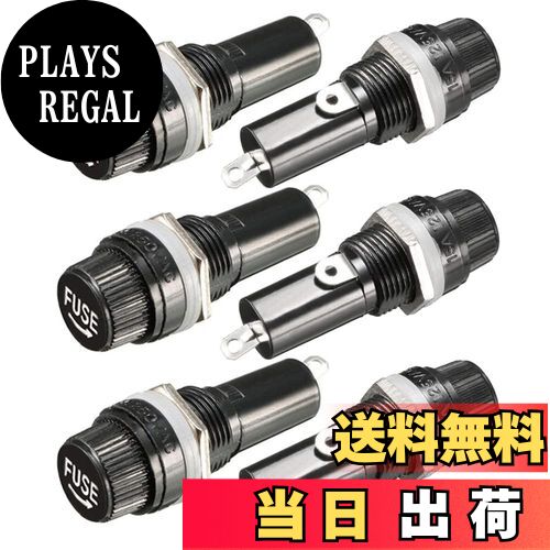 【送料無料】Kiligen 6個 6 × 30mm ヒューズ ホルダー AC 10A 250V ブラック スクリュー キャップ ヒューズ ホルダー、パネル マウント スクリュー キャップ ヒューズ ホルダー