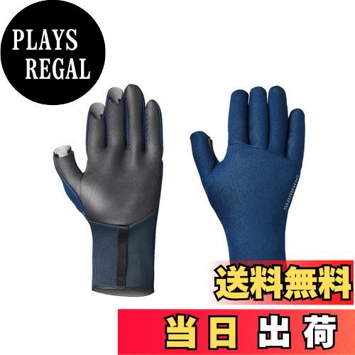 【送料無料】シマノ(SHIMANO) ダブル クロロプレン グローブ 3本カット GL-011V ネイビー L