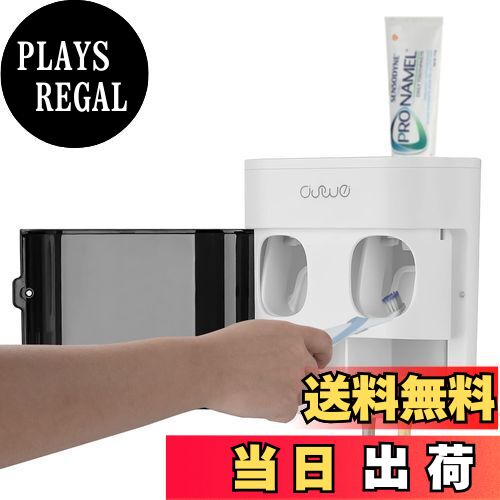 【送料無料】Linkidea 歯ブラシホルダー 歯磨き粉絞り器 2 個付き 4 スロット歯ブラシハンガー 壁取り..