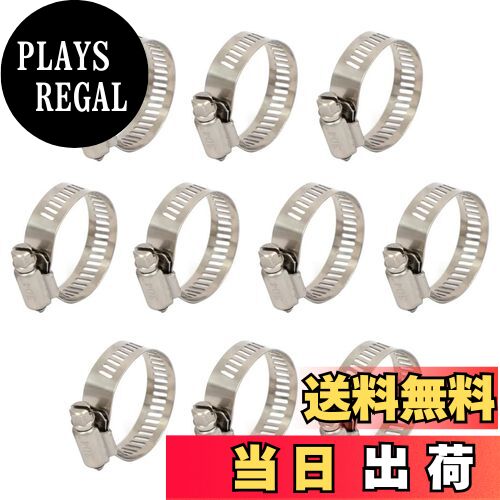 【送料無料】XSAJU ホースバンド ステンレス 10個セット 14〜27mm ホースクランプ 調整可能 ネジ締め (Φ14〜27mm 10個入り) シルバー