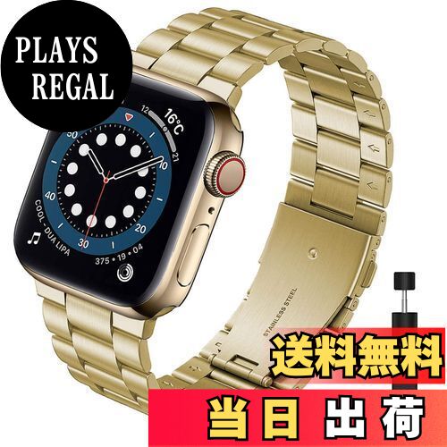 【送料無料】対応Apple Watch Ultra/8/SE2/7/1/2/3/4/5/6/SEメタルバンド ステンレス製 Apple Watch 7 45mm 交換バンド シンプル調整器具付きiWatch アップルウォッチ6 スマートウォッチ交換ベルト贅沢ビジネス質感(ゴールド|42mm 44mm 45mm 49mm)