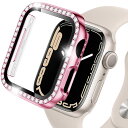 【送料無料】Miimall【PCケース+フイルム 2イン1】対応Apple Watch 9/8 41mm/7 41mm専用ケース ラインストーン付け アップルウォッチシリーズ 9/8 2022カバー シート 強化ガラス PC材質 擦り傷防止 防衝撃 Apple Watch 7 保護カバー フイルム(41mm|ピンク)