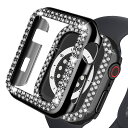 【送料無料】Miimall 対応 Apple Watch Series 8/7 41mm 【2022/2021 モデル】 専用ケース アップルウォッチ 41mm カバー PC材質 ぴったり対応 おしゃれなデザイン ラインストーン付き 装着簡単 Apple Watch 7 保護カバー(ブラック|41mm)