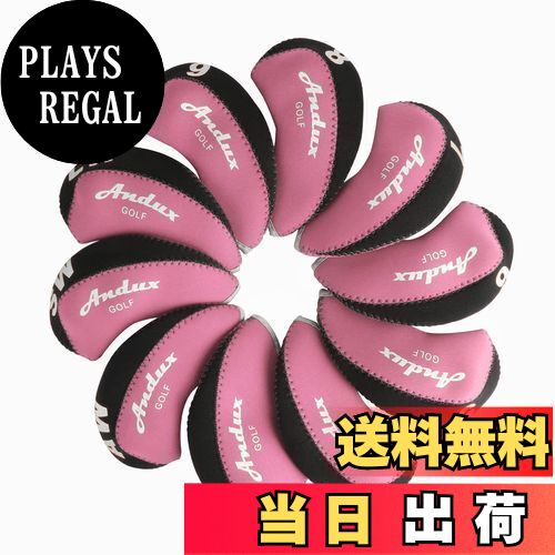 【送料無料】Andux ゴルフクラブヘッドカバーアイアン用 番号つけ アイアンカバー 10個/セット (ピンク)
