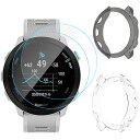 【送料無料】Miimall【カバー*2+フイルム*2】対応Garmin(ガーミン) ForeAthlete 55/ForeAthlete 158 ケース TPU材質 ガーミン ForeAthlete 55 フィルム 落下防止 Garmin ForeAthlete 158 カバー 指紋防止 簡単貼付 軽量 高透過率 保護フィルム(ブラック+クリア)