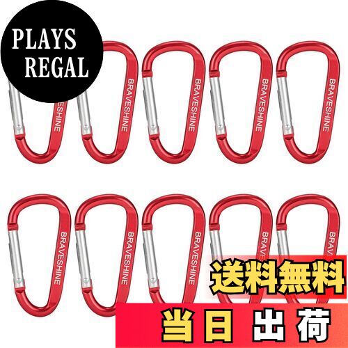 【送料無料】カラビナ dリング BRAVESHINE アルミ合金 軽量 キーホルダー アウトドア活動 ハイキング キャンプ 小物用 多機能カラビナ 58×31mm 10個セット