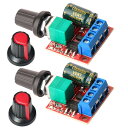 KILIGEN 2個 5A 5V-35Vミニ DC モータ PWM 速度コント ローラー スピード コントロール スイッチ調整可能スイッチ LED 調光器