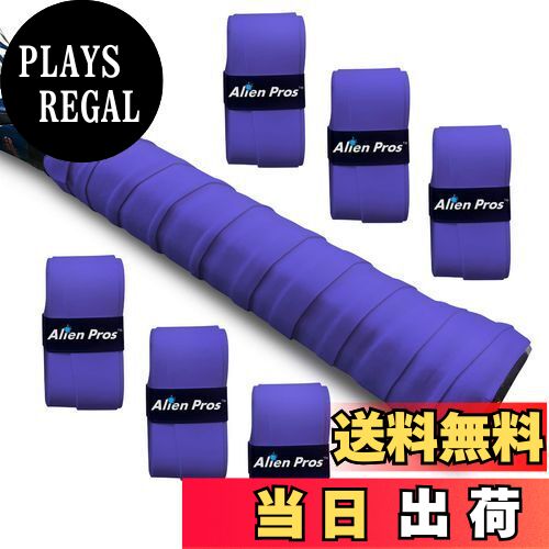 【送料無料】Alien Pros テニスラケットグリップテープ（6グリップ）− プレカット、ドライタイプのテニスグリップ − テニスオーバーグリップテープ、テニスラケット − ラケットに巻いて、高性能にしましょう（6グリップ,パープル）