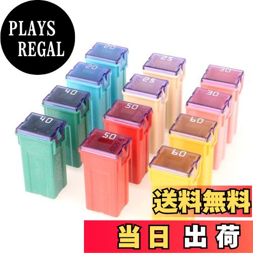 【送料無料】Kiligen 12個 12V-24V トラック、車、SUV用の自動車用トールプロファイルJcaseボックス型各種ヒューズ、ボート（20A/25A/30A/40A/50A/60A、各2個）