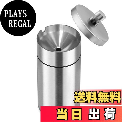 【送料無料】Athvcht 灰皿 ふた付き 車用 卓上 屋外 屋内 兼用 密閉 防風 防臭 304ステンレス製 丸洗い可能 灰捨て簡単 防錆 つや消し加工 車載 はいざら 灰皿 車 大容量