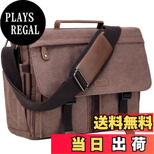 【送料無料】[Vaschy] ショルダーバッグ 帆布,メッセンジャーバッグ メンズ 撥水加工 14インチPC収納 ..