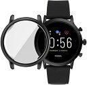 【送料無料】Miimall Fossil Gen5 Carlyle HR 専用ケース Fossil Gen5 Carlyle HRカバー ソフト ぴったり対応 擦り傷防止 防衝撃 高透過率 TPU材料 全面保護 滑り防止Fossil Gen5 Carlyle HR バンパー(ブラック)