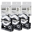 【送料無料】Airmall 互換品テプラテープ 透明 12mm 9mm 6mm ST12K ST9K ST6K 各1個汎用キングジム テプラPROテープ 3点 ...