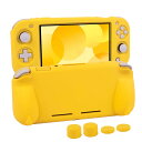 switch liteカバー スイッチライト ケース シリコン素材 ソフトカバー 柔らかい 一体式 全面保護 耐衝撃 特殊ハンドル 薄型軽量 快適な手触り 着脱簡単 防水防塵 スタンド機能 スティックカバー4つ付き(黄色い)