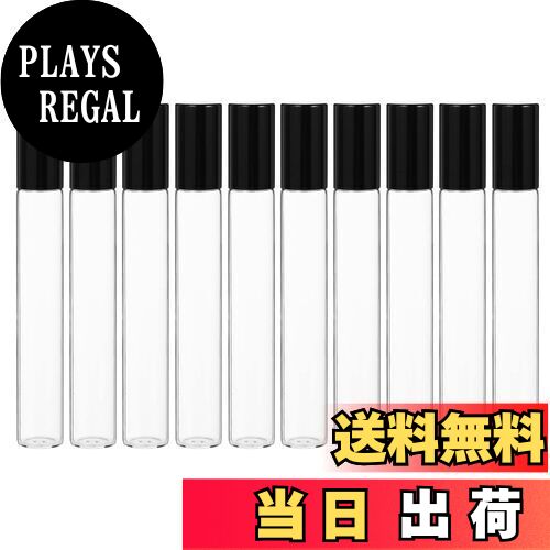 【送料無料】Frcolor ロールオンボトル 10ml ロールタイプ ガラス瓶 精油 香水 小分け用 クリア 多機能 アロマボトル 保存容器 10本セット 透明