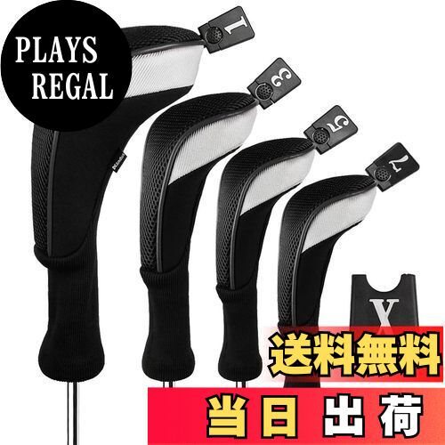【送料無料】Andux ゴルフクラブヘッドカバー ゴルフ ウッドドライバー ヘッドカバー 4個セット 460cc対応 MT/MG30 (ブラック)