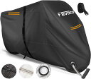 【送料無料】Favoto バイクカバー 厚手 高防風 防埃 防雨 防水 防雪 紫外線防止 UVカット 盗難防止 丈夫 2.5m防風ベルト付き ワンタッチバックル...