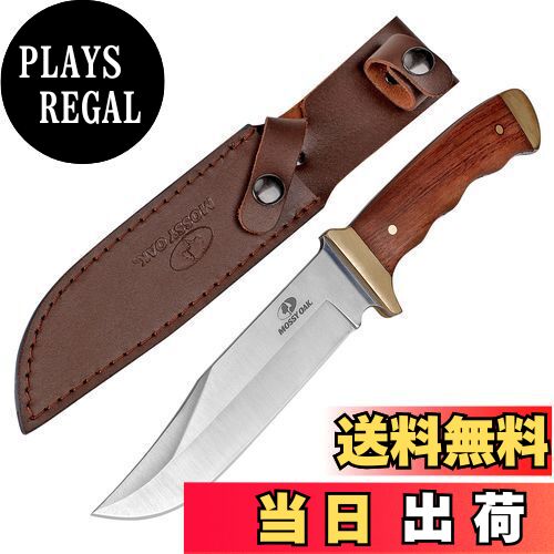 【送料無料】MOSSY OAK アウトドアナイフ シースナイフ フルタング構造 天然ウッドハンドル 全長275mm 登山 キャンプ トレッキング 釣り 家庭 DIY 防災用 専用シース付き