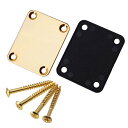 【送料無料】Yibuy ゴールド 1セット 64x51ミリメートル ネックプレート w/Screw ギター用 正方形 ベース用ネ1.4ホールゴールドネックプレー...